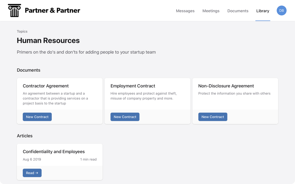 Client view of Fidu Knowledge Base